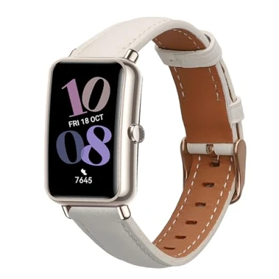 Abbildung von kwmobile Armband kompatibel mit Huawei Watch Fit Mini Echtleder Fitnesstracker Sportarmband Band