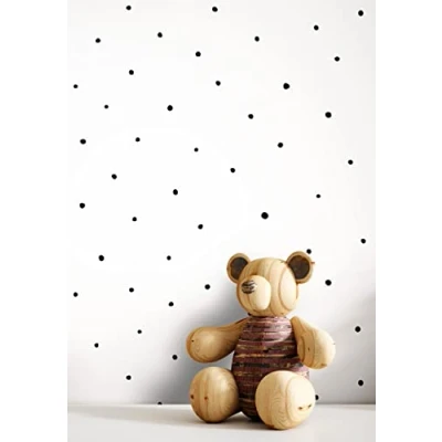 Abbildung von Newroom Vliestapete, Weiß Tapete Kinder Punkte Kinderzimmertapete Punktetapete Schwarz Grafisch Geometrisch Gepunktet Pünktchen für Kinderzimmer Jugendzimmer Babyzimmer