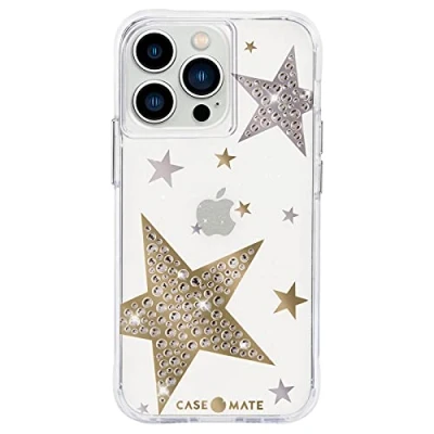 Abbildung von Case Mate Sheer Superstar Schutzhülle kompatibel mit Apple iPhone 13 Pro Max Hülle Glitzer [Stoßfest Sterne Design Anti Kratzer Fallschutz bis zu 3 m Gepolsterte Ecken] Transparent