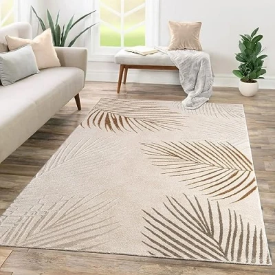 Abbildung von TT Home Teppich &quot;Tropana 704&quot;, rechteckig, 15 mm Höhe, Wohnzimmer Kurzflor Geometrisches Design Regenbogen Floral Blätter