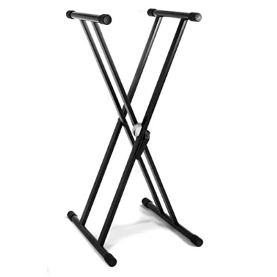 Abbildung von Gewa 900553 Easy Gear System Keyboardständer (Höhe 70 100 cm, Tiefe 40 Doppelstrebig) schwarz