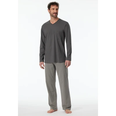 Abbildung von Schiesser Comfort Essentials Nachtwäsche Set, Herren, Größe: 52, Anthrazit