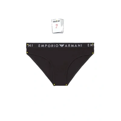 Abbildung von Emporio Armani Damen Iconic Logoband 2 Pack Brief Slip, Nero, L