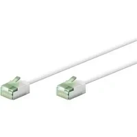 Abbildung von goobay 74362 CAT 8.1 Patchkabel slim/Ultraflexibles RJ45 Netzwerkkabel U/FTP CU, OFC/Dünnes Ethernet LAN Kabel mit kurzen Steckern / 40 Gbit/s, 2000 MHz LSZH, Knickschutz/weiß 3m