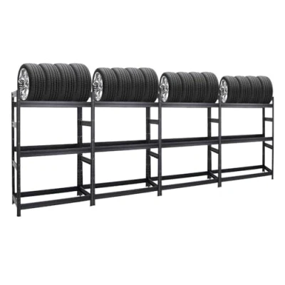 Abbildung von PROREGAL Mega Deal 4X Reifenregal Dino HxBxT 180x120x50 cm Fachlast 150kg bis zu 48 Reifen Schwarz