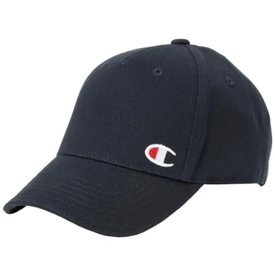 Abbildung von Champion Unisex Icons Accessories 805974 Gewebter Baumwoll Twill C Logo Baseballkappe, Schwarz, One Size
