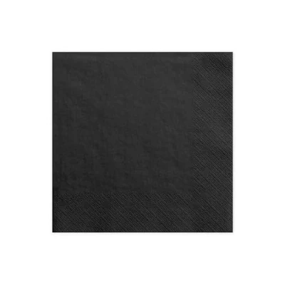 Abbildung von partydeco Papierserviette, Servietten Papier 33x33cm 3 lagig 20 Stück Schwarz