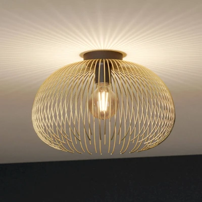 Abbildung von Eglo 900165 Deckenleuchte VENEZUELA E27 1X40W Stahl schwarz, gold H:25cm Ø38.5cm dimmbar
