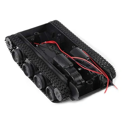 Abbildung von Tank Chassis, Smart Robot Car Chassis Kit, Leichtes stoßdämpftes Kunststoff Tankchassis DIY Kit mit 130 Motor 3V 7V zur Herstellung von Panzerspielzeugen oder Roboterprojekten