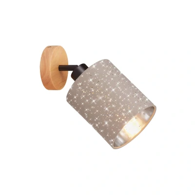 Abbildung von BRILONER Wandleuchte Innen mit Sternenhimmel, Lampenschirm aus Stoff, schwenkbar, Wandlampe innen, Wandstrahler Wandlicht, Wandbeleuchtung, Schlafzimmer, Flurlampe, 13x15 cm, Taupe