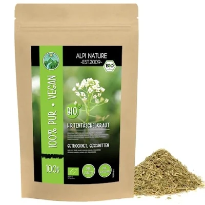 Abbildung von Bio Hirtentäschelkraut getrocknet (100g), Hirtentäschel Kraut geschnitten, aus Wildsammlung, Tee 100% natürlich, Hirtentäscheltee ohne Zusätze