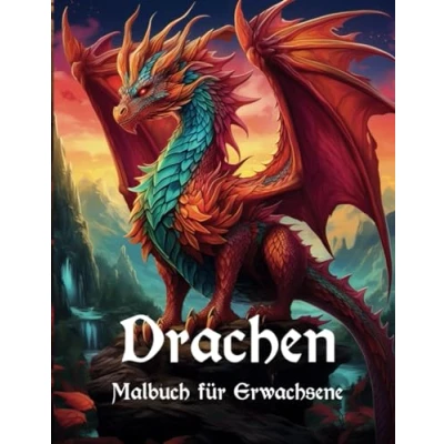 Abbildung von Drachen Malbuch für Erwachsene: Mythische Fantasiewesen zum Entspannen und Stressabbau