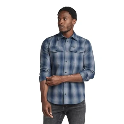 Abbildung von G Star Marine Shirt Hemd Rank blue vanderbilt, Herren, Größe: XS, vanderbilt