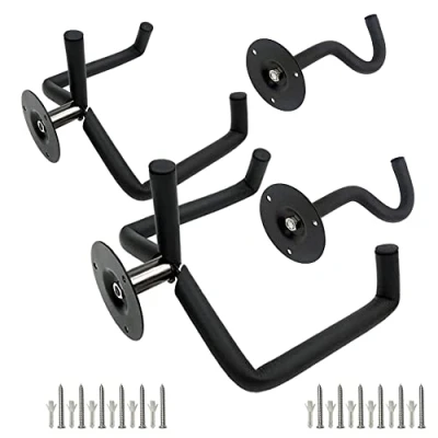 Abbildung von WANLIAN Wandhalterung horizontal für E Gitarre, Ukulele, Slatwall, Hawaii Gitarren Halter, Bass Ständer, Haken mit Schrauben, 2 Stück