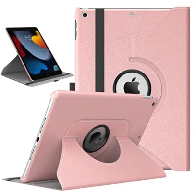 Abbildung von TiMOVO Hülle für Neu iPad 9. Gen 2021 / 8. 2020/7. 2020 10,2 Zoll, 360 Grad Drehung Schutzhülle Drehbar Ständer Magnetisch Auto Schlaf/Wach Jeans Blau