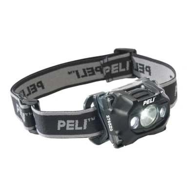 Abbildung von Peli 2765Z0: LED Stirnlampe, ATEX zertifiziert für Zone 0, hochwertige Qualität Feuerwehr, Mechaniker und auf der Baustelle geeignet, IP 54 staub Spritzwassergeschützt, 141 Lumen, Schwarz