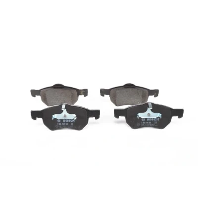 Abbildung von BOSCH 0 986 424 668 Bremsbelagsatz Low Metallic mit Anti Quietsch Blech, Kolbenclip Feder CHRYSLER: Grand VOYAGER IV, 4