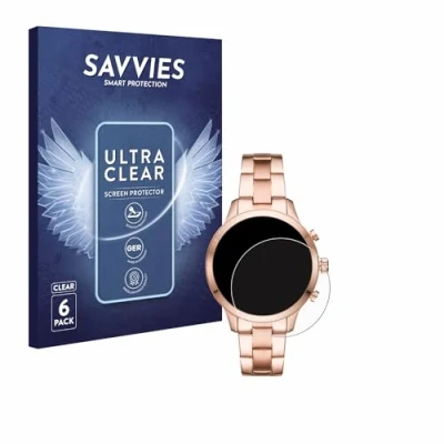 Abbildung von Savvies 6 Stück Schutzfolie für Michael Kors Access Runway (41 mm) Displayschutz Folie Ultra Transparent