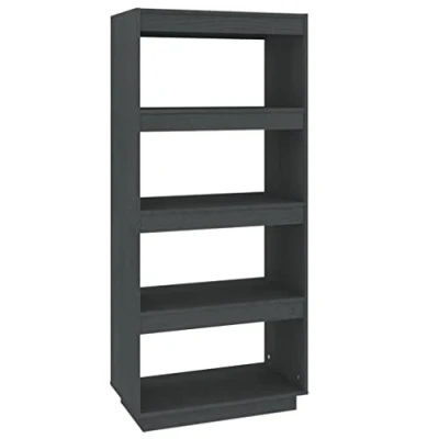 Abbildung von vidaXL Massivholz Kiefer Bücherregal Raumteiler Standregal Aktenregal Wandregal Regal Raumtrenner Bücherschrank Holzregal Grau 60x35x135cm