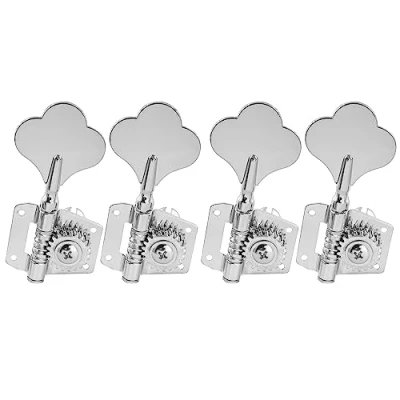Abbildung von Musiclily Pro 4 in Line Open Gear Mechaniken Set für Saiter E Bass Precision Jazz Bass, Chrom