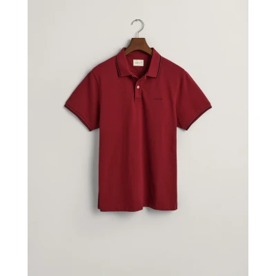 Abbildung von GANT Tipping Pique Rugger Poloshirt, Herren, Größe: Small, Plumped red