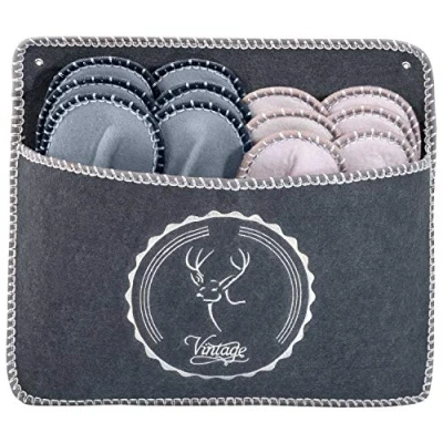 Abbildung von ONVAYA ABS Gästepantoffel Set Vintage Hirsch, 6er Set, Antirutsch, Filz Pantoffel