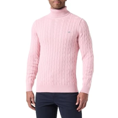 Abbildung von GANT Herren Cotton Cable Turtle Neck Pullover, Dusty PINK, XXL