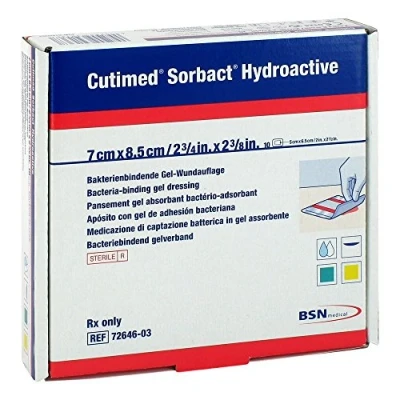 Abbildung von Cutimed Sorbact Hydroactive Kompressen 7x8,5 cm