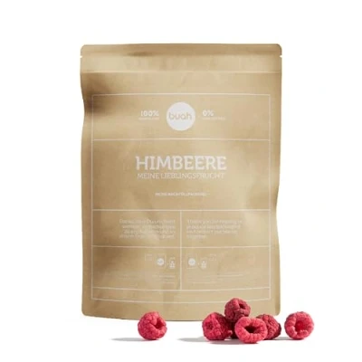 Abbildung von BUAH® Gefriergetrocknete Bio Himbeere Himbeer Chips Als Snack, Für Müsli &amp; Desserts Idealer Süßigkeiten Ersatz Vegan ohne Zuckerzusatz Vorteilspack 224 g