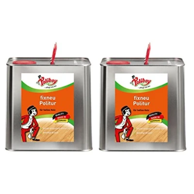 Abbildung von Poliboy Fixneu Möbelpolitur Hell für helle Oberflächen beseitigt Kratzer und frischt auf! 5 Liter (2x2,5l) Made in Germany