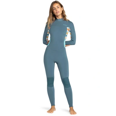 Abbildung von Back Zip Neoprenanzug 4/3MM SWELL SERIES Blau Frauen