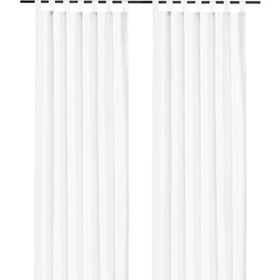 Abbildung von heimtexland ® Dekoschal mit Schlaufen und Kräuselband Uni weiß HxB 245x140 Blickdicht Aber Lichtdurchlässig Vorhang natürlich matt einfarbig Schlaufenschal Bandschal ÖKOTEX Gardine Typ117