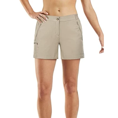 Abbildung von 33,000ft Wanderhose Damen Kurz, Cargo Shorts Bermuda Stretch Leichte Laufshorts Sommer UPF50+ Kurze Hose für Wandern, Camping, Reisen Khaki 46