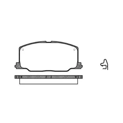 Abbildung von REMSA 0268.04 Bremsbelagsatz Vorderachse inkl. Verschleißwarnkontakt mit Zubehör, Feder TOYOTA: Celica VI Coupe, V Coupe