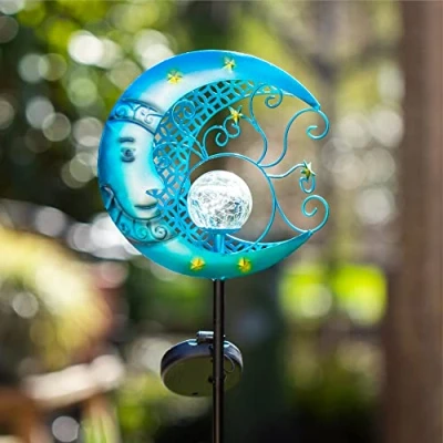 Abbildung von Gadgy Solar Gartenstecker für draußen Wasserdichtes Solarlicht mit Mond Design, Dekorativer Stecker Terrasse, Garten &amp; Balkon, Mondlampe nachhaltige Beleuchtung
