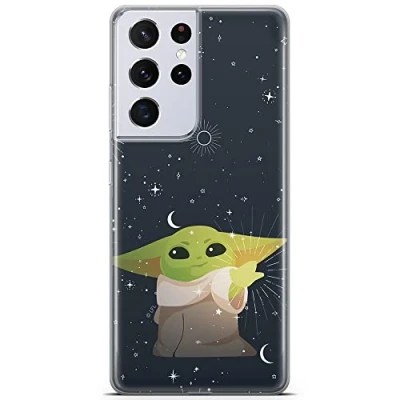 Abbildung von ERT GROUP Handyhülle für Samsung S21 Ultra Original und offiziell Lizenziertes Star Wars Muster Baby Yoda 024 optimal an die Form des Handy angepasst, hülle aus TPU