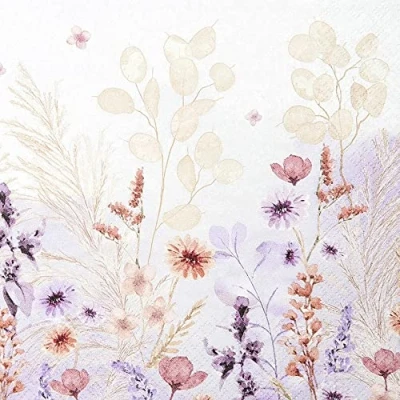 Abbildung von HOME FASHION Papierserviette 20 Servietten Mellow Flowers Zarte Wiese 33x33cm, (20 St)