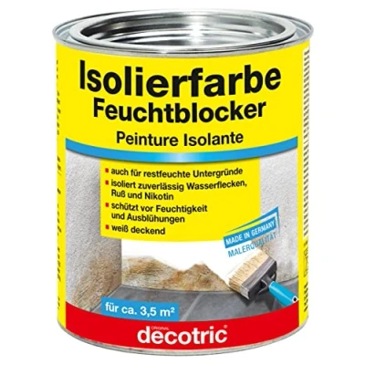 Abbildung von decotric® Isoliergrundierung Decotric Isolierfarbe Feuchtblocker 750 ml weiß