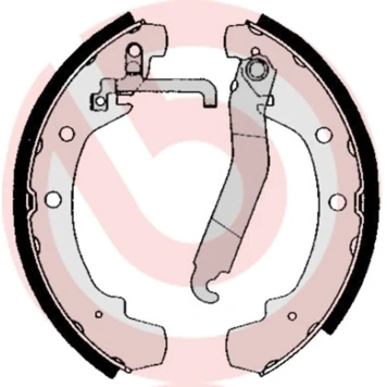 Abbildung von BREMBO S 85 510 Bremsbacken 252 56 mit Handbremshebel VOLKSWAGEN: LT 28 35 I Pritsche / Fahrgestell, Bus, Kastenwagen