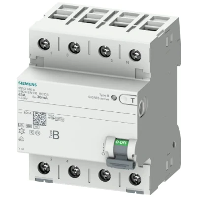 Abbildung von Siemens 5SV33464 FI Schutzschalter 4polig 63 A 0.03 400 V (5SV33464)