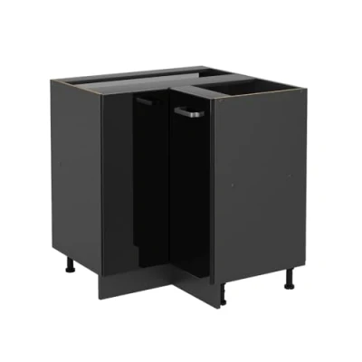 Abbildung von Vicco Eckunterschrank R Line, Schwarz Hochglanz/Anthrazit, 75.6 cm ohne Arbeitsplatte