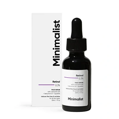Abbildung von Minimalist Gesichtsserum mit 0,3% Retinol Für Anti Aging Nachtgesichtsserum und Q10 zur Reduzierung feiner Linien Falten Damen &amp; Herren, Transparent, 30 ml (1er Pack)