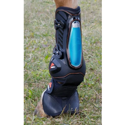 Abbildung von eQuick Gamaschen eShock Overreach Front Braun Warmblut