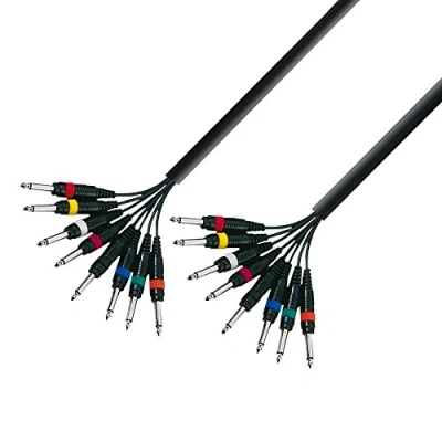 Abbildung von Adam Hall 3 Star Series Instrumentenkabel (8 x 6,3 mm Mono Klinke auf 8 Klinke), m