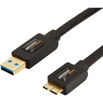 Abbildung von Amazon Basics USB 3.0 Kabel, Typ A Stecker auf Micro USB, 1.8 m, Schwarz