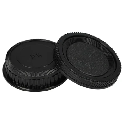 Abbildung von vhbw Objektivdeckel Set kompatibel mit Pentax *istD, K 01, K100D, K10D, K200D, K20D Kamera Rück und Gehäusedeckel, Schwarz