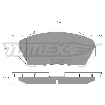 Abbildung von Bremsbelagsatz, Scheibenbremse TOMEX Brakes TX 12 64