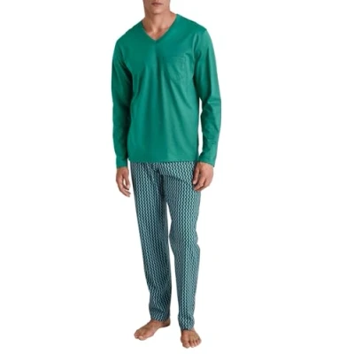 Abbildung von Calida Imprint Nachtwäsche Set, Herren, Größe: Large, Pond green
