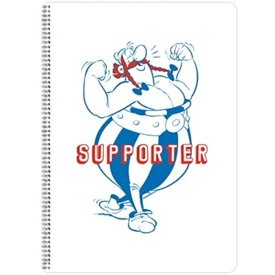 Abbildung von Clairefontaine 813058C Asterix 5, Spiralheft DIN A4 21x29,7 cm, 74 Blatt, liniert mit Rand, 90g, Motive sortiert, 1 Stück