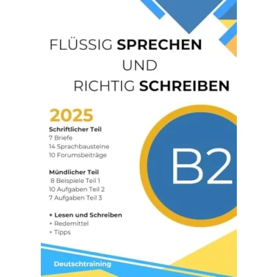 Abbildung von Sprechen und Schreiben Prüfungsvorbereitung Deutsch Test für den Beruf B2 t.e.l.c: 7 Briefe 14 Sprachbausteine 10 Forumsbeiträge 8 Beispiele Teil ... + Lesen Redemittel Tipps